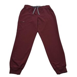 FIGS Technical Collection Scrubs Jogger Pants, Size L/T, Burgundy